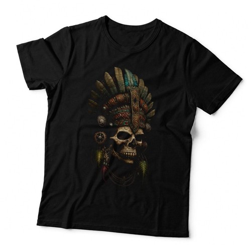Apache warrior skull shirt - skull, t-shirt