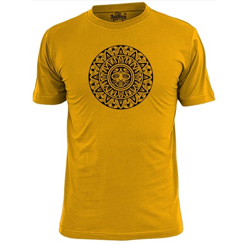 Mens aztec sun face shirt - face, t