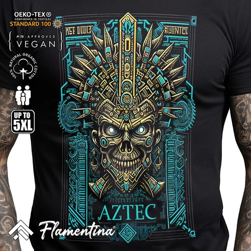Aztec punk mens tshirt - aztec,